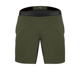 Aero Tech Designs | Men's USA MTB Shorts | Mountain Bike Shell and Padded Liner | 11 in Inseam | Medium | Olive
