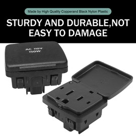 Downhill 1 PC Center Console Power Outlet Plug, Rear AC Outlet Socket Assembly, Electrical Center Console Power Replaces BC3Z-19N236-A, Compatible with Ford Lincoln (Black)