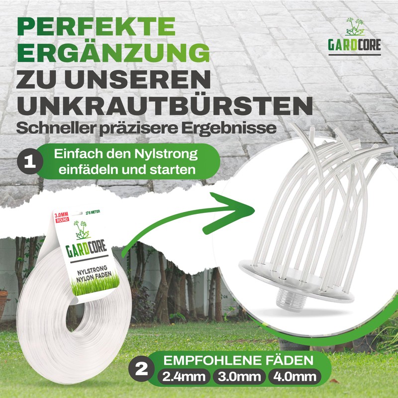 GARDCORE® Nylstrong Trimmerfaden [4mm | 31M] Mähfaden für Freischneider &