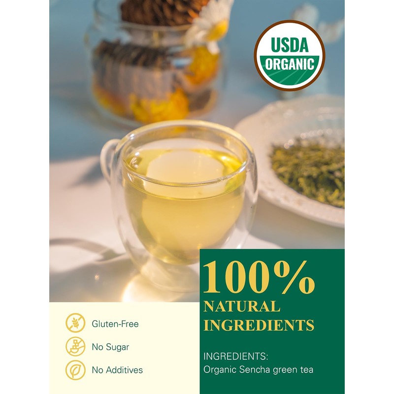 GLDNT Organic Sencha Tea, Shade Grown Gyokuro Green Tea Loose