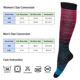 Guangstar Compression Socks for Women 3 Pairs 8-15mmHg Circulation Support Socks for Nurses, Running and Athletic, Pack of 3 (Black, S/M)
