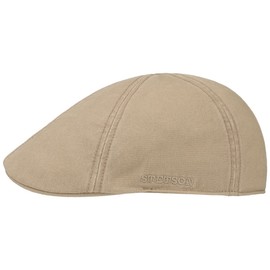 Stetson Texas Cotton Flat Cap with UV Protection 40+ - Cotton Peaked Ivy Cap - Solid-Color Cap for Spring/Summer Beige M (56-57 cm)