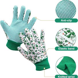 4 Pairs of Women's Gardening Glove，Non-Slip Garden Work Gloves for Gardening, Yard Cleaning,Watering
