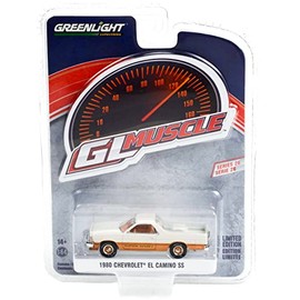 1980 Chevy El Camino SS Super Sport White and Gold Greenlight Muscle Series 26 1/64 Diecast Model Car by Greenlight 13310 C