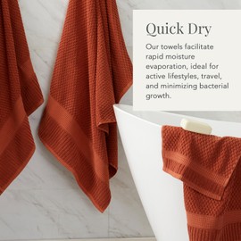 NY Loft 100% Cotton 2 Pack Bath Sheet Towel Set | Extra Large Oversize Bath Towels | Absorbent & Quick-Dry | Textured and Durable Cotton | Baked Clay