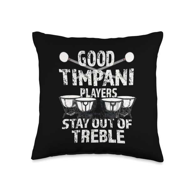 Timpani Kettle Drum Percussion Section Out Treble Timpanist Throw Pillow