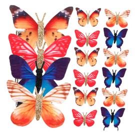 Baluue 20pcs Kawaii Butterfly Hair Clips for Girls Cute Mini Hair Accessories Soft Fabric Hairpins for Teens for Parties and Cosplay Random Color