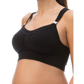 RelaxMaternity 5702 (Black, S) Nursing Bra with Drop-Down Cups with Hooks