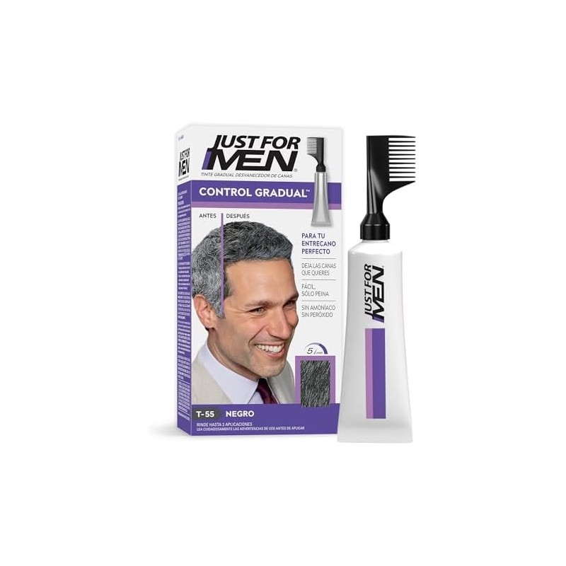 Just For Men Control Gradual Tinte para Canas, Castaño Oscuro