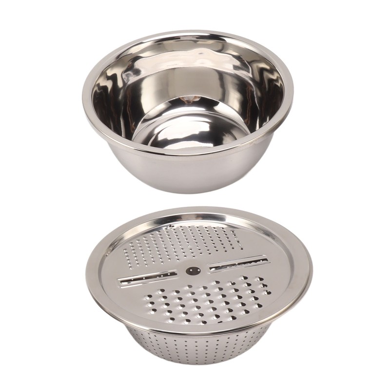 3pcs Stainless Steel Drain Basket Vegetable Cutter 3 in 1