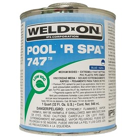 IPS Weld On 747 Pool 'R Spa PVC Cement Glue Pipe and Fittings, Blue,1 Quart, 10852