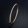 Gold Plated Cubic Zirconia Bangle Classic Bracelet (Golden, One size)