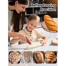CLUEAPOP Bread Lame, Magnetic Storage Sourdough Scoring Tool With 5 Individual Blades For Artisan Bread, Essential Sourdough Baking Supplies, Scoring Knife for Bread Baking