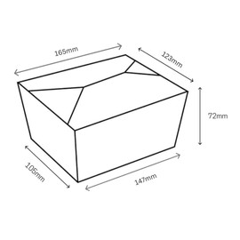 DeinPack 25 x Take Away Box 1200 ml I Organic Food Box with Folding Lid Cardboard Box Rectangular I Brown Kraft Cardboard Box I Disposable to Go Boxes