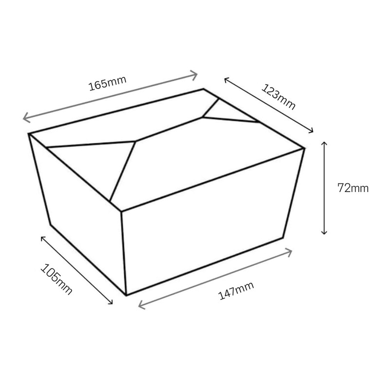 DeinPack 25 x Take Away Box 1200 ml I Organic
