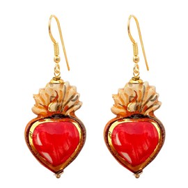 MARARDI Women's Italian Ceramic Earrings from Caltagirona [Lovers] Long Handmade Italian Jewellery Elegant Originals for Everyday Events Weddings Special Occasions, Ceramic