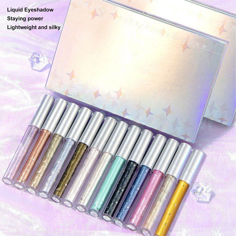 12PCS Liquid Eyeshadow Set Diamond Sparkling Matte Glitter Eyeshadow Set