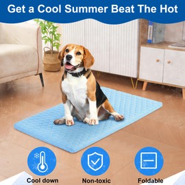 Dog Cooling Mat, Portable Pets Cooling Mat, Thickened Pets Cooling Pad, Durable & Machine Washble, Indoor Outdoor Uses in Crate, Kennel, Bed, Sofa or Car (21.7"x19.7"x1.5")