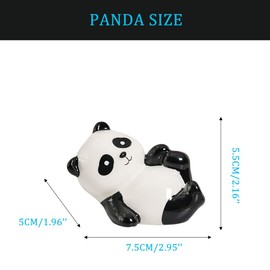 2PCS Toilet Bolt Covers Decorative, Ceramic Toilet Bolt Caps Decorative, Funny Toilets Screw Cover Caps, Lovely Panda Toilets Bowl Bolt Covers, Easy Installation Bathroom Accessories (Lying Panda)