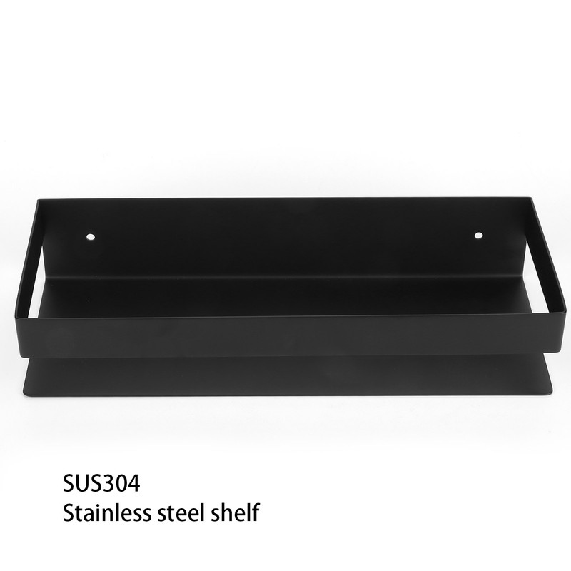 30cm Matt Black Shelf Stainless Steel Bathroom Shelf Kitchen Storage