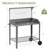 Outdoor Metal Potting Bench with Wheels, Heavy Duty Garden Workbench