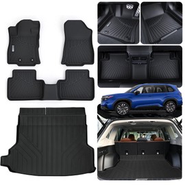SANBAN-AXE Floor Mats for Subaru Forester 2025 (Non Hybrid) with Trunk Mat TPE All Weather Protection Car Floor Liners with Cargo Liners-Black