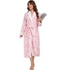 RONGTAI Plush Fleece Bathrobe for Women, Long Robe with Two