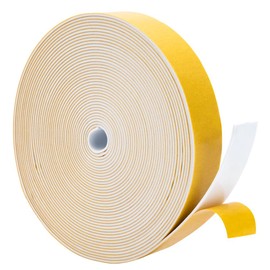 Yotache White Foam Strips Adhesive 1/16 Inch Thick x 1 Inch Wide, 1.5mm Close Cell Foam Rubber Weather Stripping Tape Seal for Doors Insulation, Total 33 Feet Long