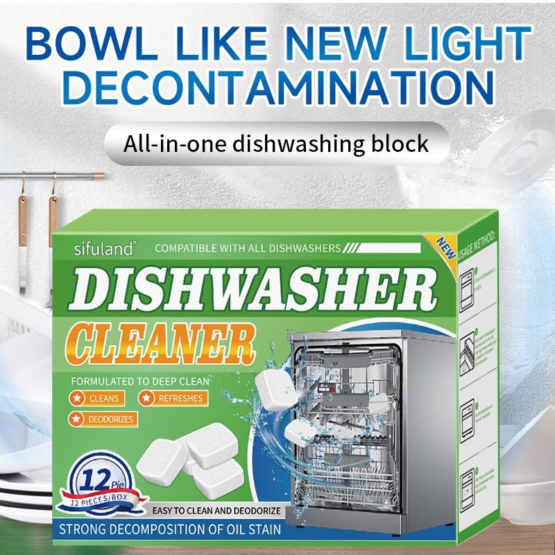 Dishwasher Cleaner and Deodorizer Tablets-24 Pack, Heavy Duty Deep Cleaning