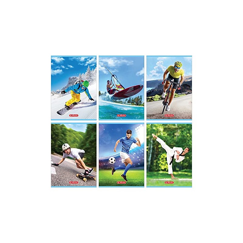 Exercise book A5, 16 sheets, double line, sport