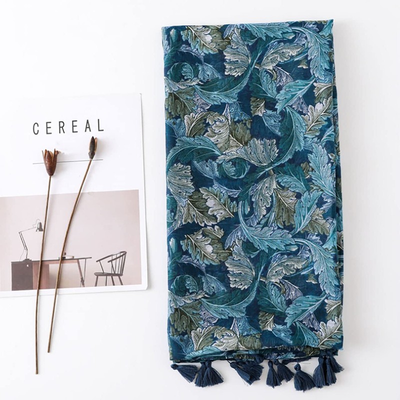 CHROME CRANE MF018 Women's Stole Floral Flower Leaf Design Large
