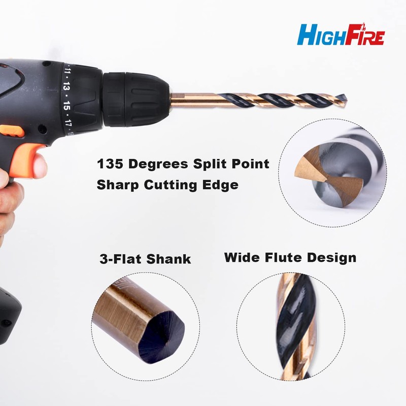 HIGHFIRE 29 PCS Mechanic Drill Bit Set, M2 HSS Heavy