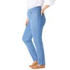 Woman Within Women's Plus Size Flex-Fit Pull-On Straight-Leg Denim Jean
