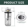 Drain Plug with Strainer, Stainless Steel Sink Drain Strainer, Sink