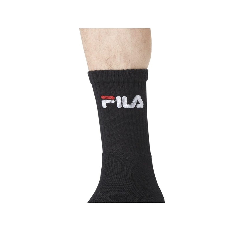 FILA Men's Casual Socks (Pack of 12), black / white