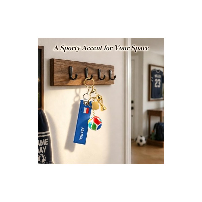 4-Piece Soccer Keychain Set - World Cup Inspired Accessories