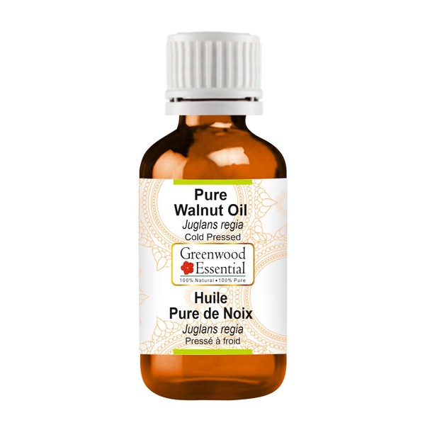 Greenwood Essential Natural Walnut Oil (Juglans Regia) Natural Pure Therapeutic Quality Cold Pressed 100 ml (3.38 oz)