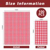 100 Pcs Red Gingham Napkins Disposable - Red and White