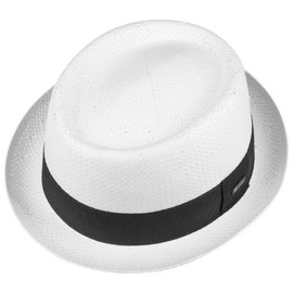 Lipodo Acapulco Pork Pie Straw Hat - Summer Sun Hat - Airy Paper Straw - Unisex - Spring/Summer, White
