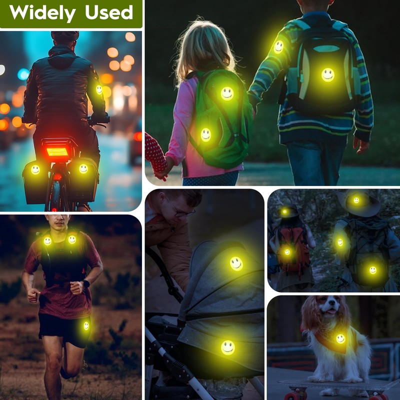 Reflective Smiley Pendant, Safety Reflector Pendant, Children's School Bag, Light