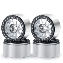 Benedict Harry 2.2" Aluminum Beadlock Wheel Rims for 1/10 RC Axial SCX10 Wraith 90048 90018 RR10 TRX4 Crawler car(Silver)