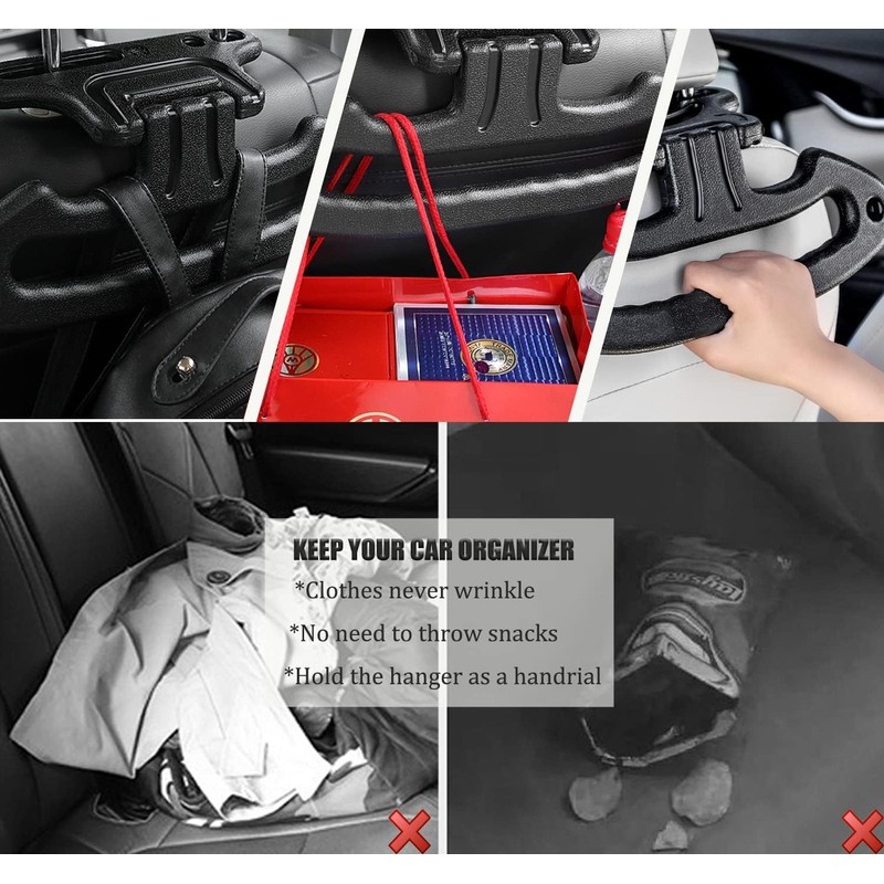 percha de ropa para reposacabezas de coche, 3 en 1,