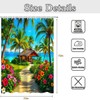 Beach Ocean Palm Tree Shower Curtain Seaside Grass House Floral