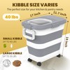 HOYTAMDA 30-40Lbs Rice Container,Collapsible Airtight Food Storage Containers with Wheels,Handle,Rice