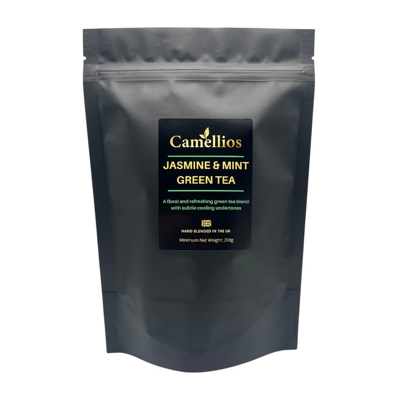 Jasmine and Mint Green Tea, Green Loose Leaf Tea, Camellios