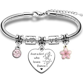 JMIMO Dance Lover Charm Bracelet Gifts for Girls Dance Lover Present Just A Girl Who Loves Dance