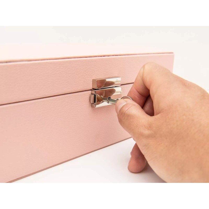 Exhivit Caja De Joyería, Organizador De Joyas Portátil Color Rosa