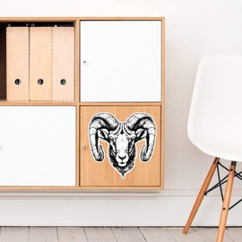 Large 210mm 'Ram Head ' Permanent Sticker Decal for Cars/Windows/Bins/Walls etc (DW00109882)