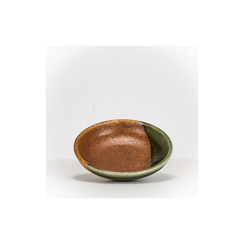 Sushisushi Shigaraki Oribe Brown Side Plate 100x25mm (Japanese Made)