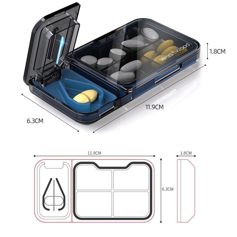 Portable Large Pill Cutter - Professional 3-in-1 Pill Splitter and